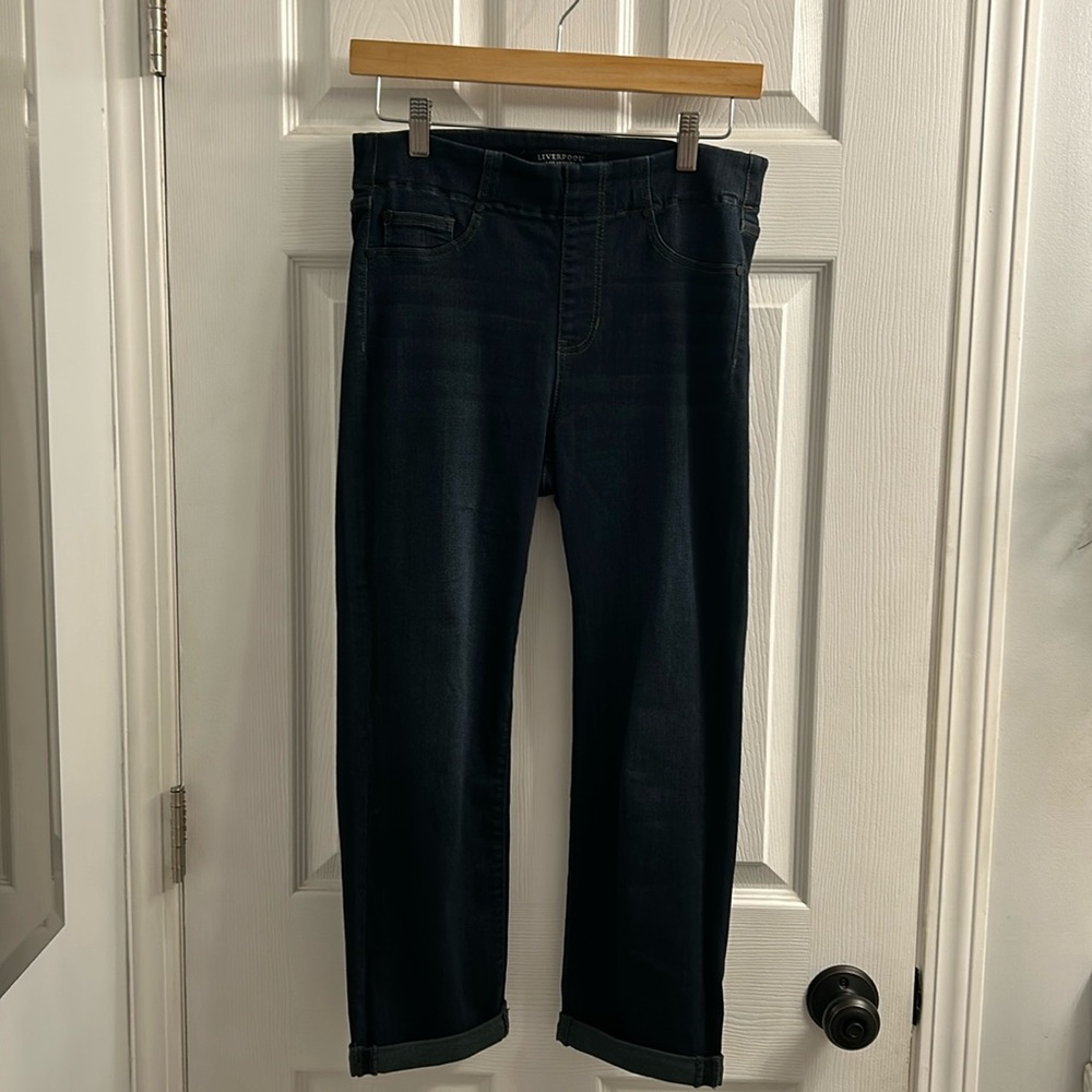 NWOT LIVERPOOL Chloe Capri Rolled Cuff Jean-SZ-6